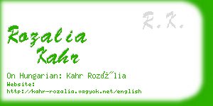 rozalia kahr business card